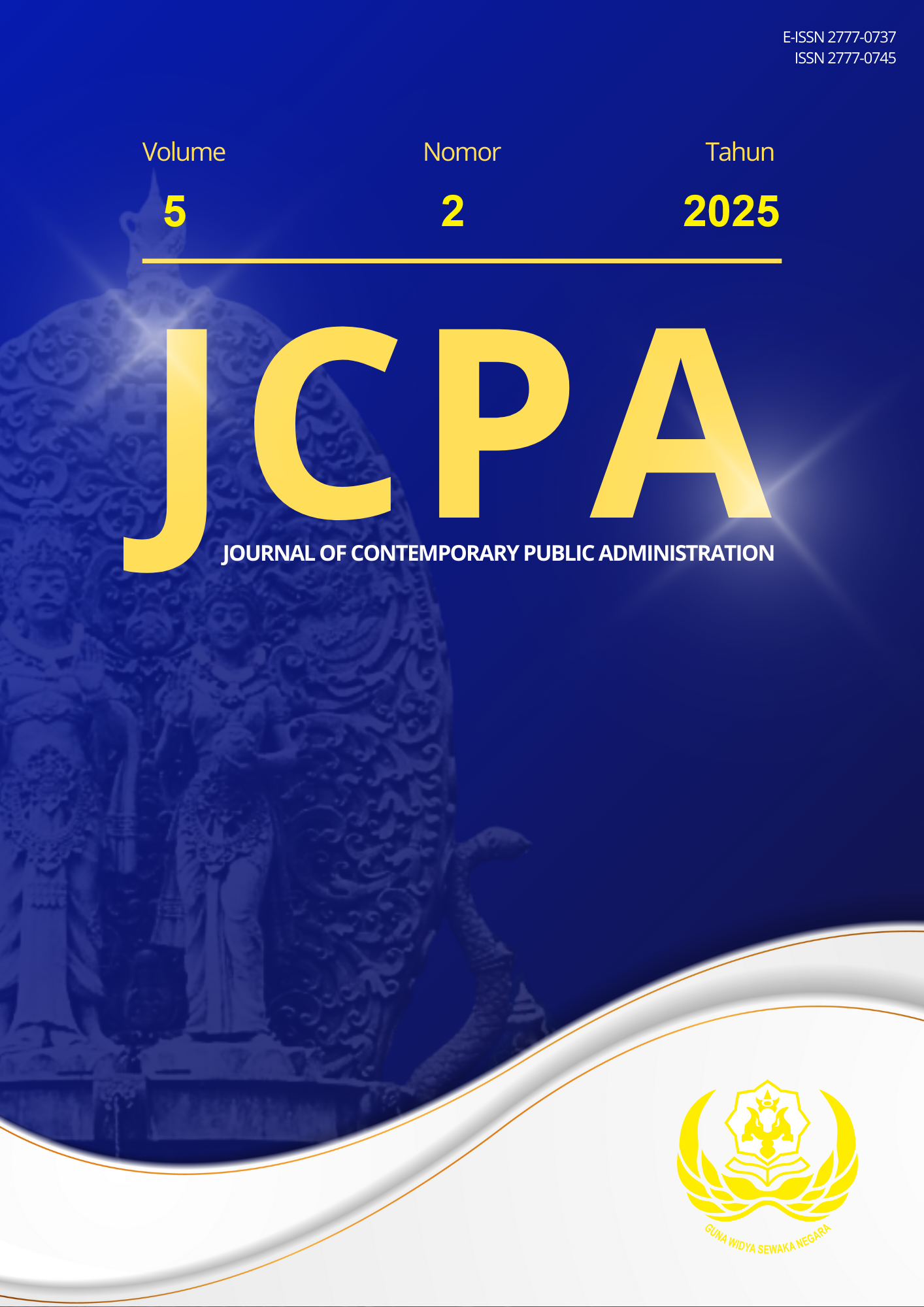 					View Vol. 5 No. 2 (2025): Journal of Contemporary Public Administration (JCPA) - Edisi November 2025
				